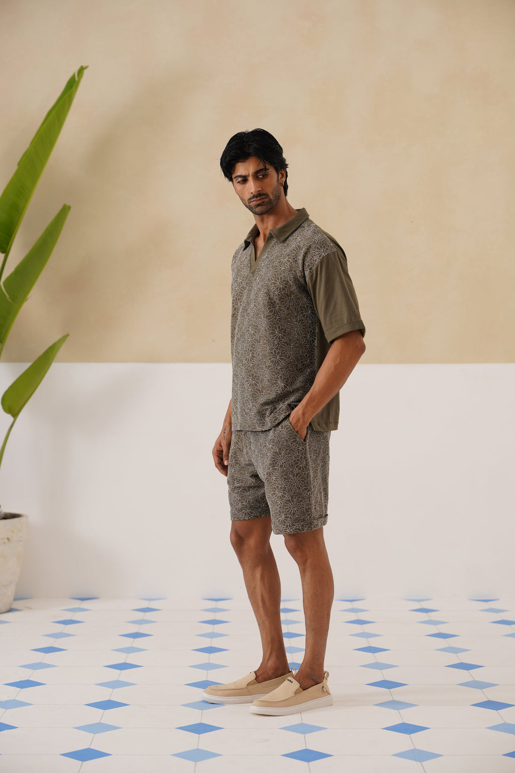 Shady Blooms Cotton Knit Co-ord Set