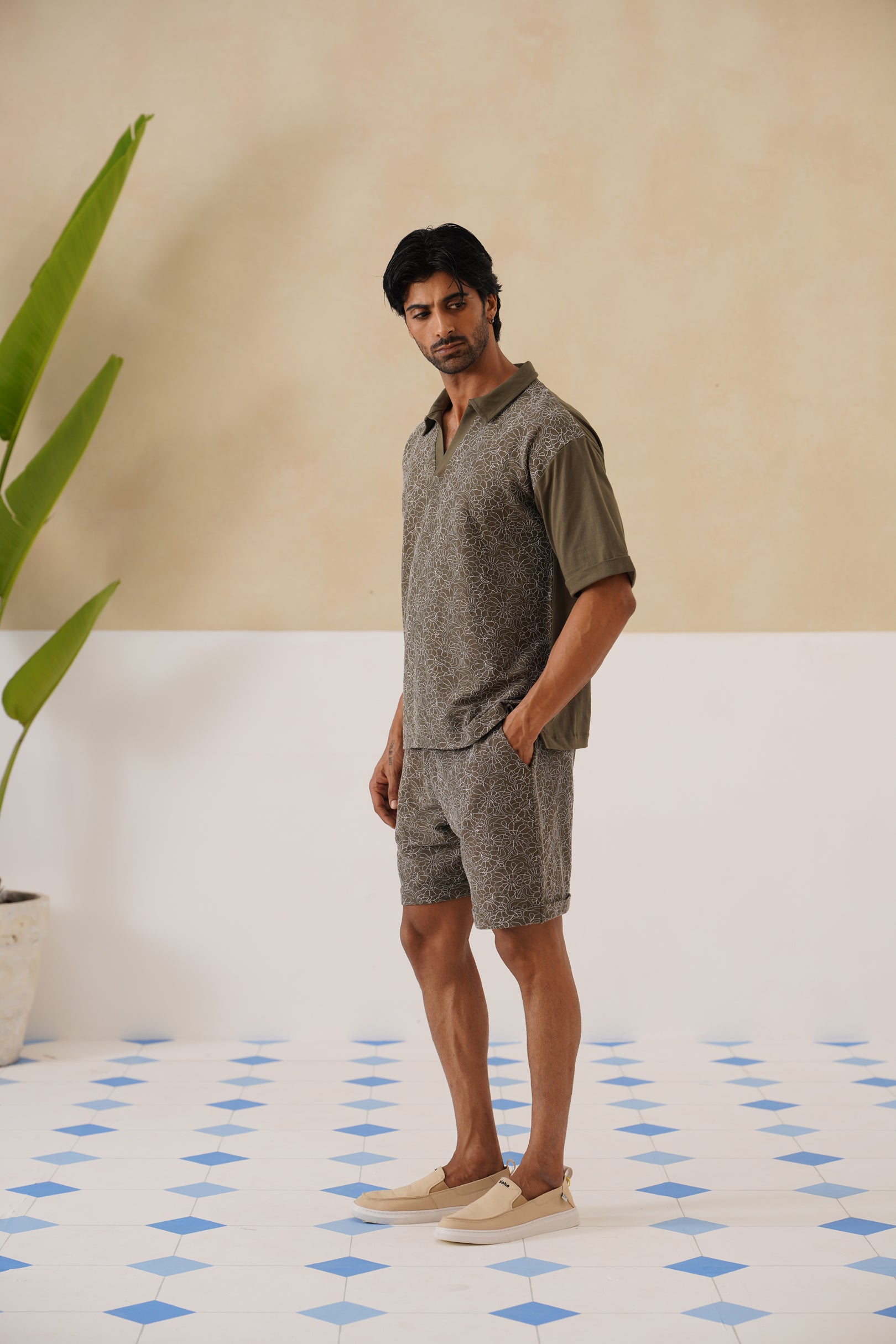 Shady Blooms Cotton Knit Co-ord Set