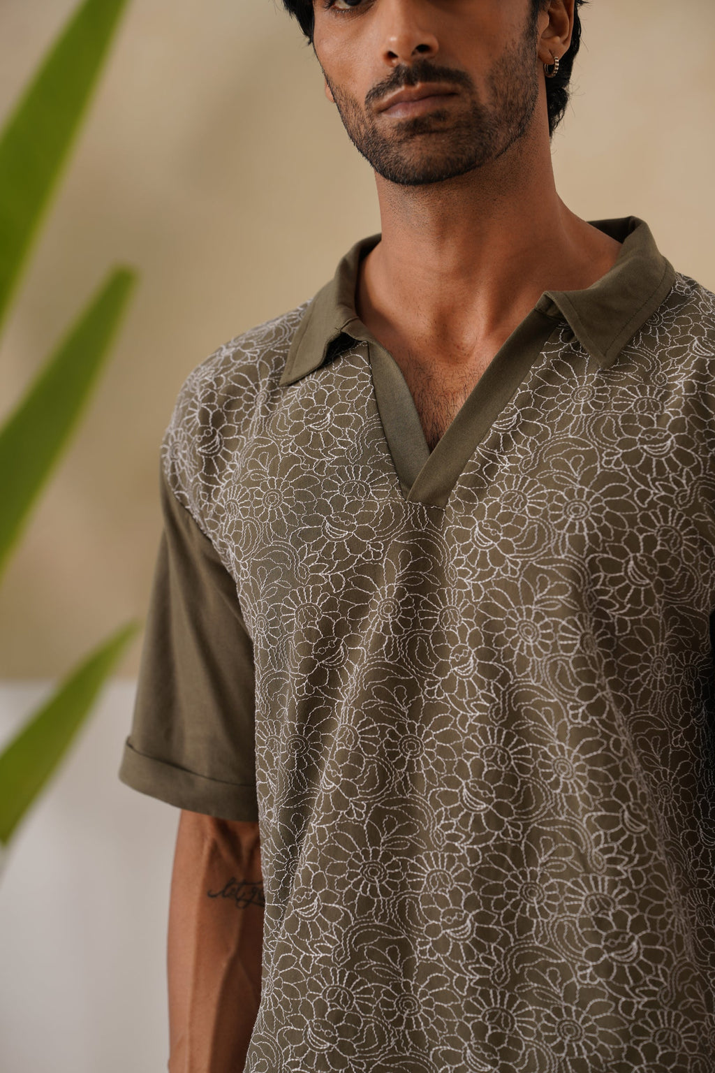 Shady Blooms Cotton Knit T-Shirt