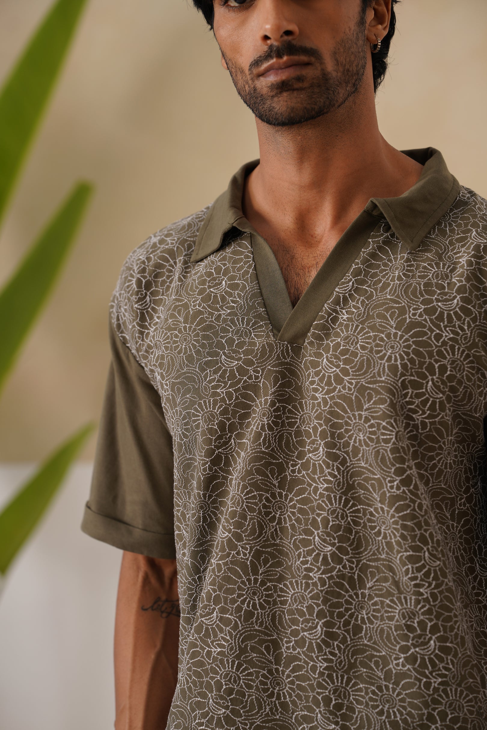 Shady Blooms Cotton Knit T-Shirt