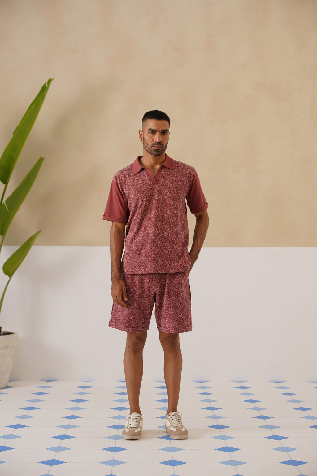 Shady Blooms Cotton Knit Co-ord Set