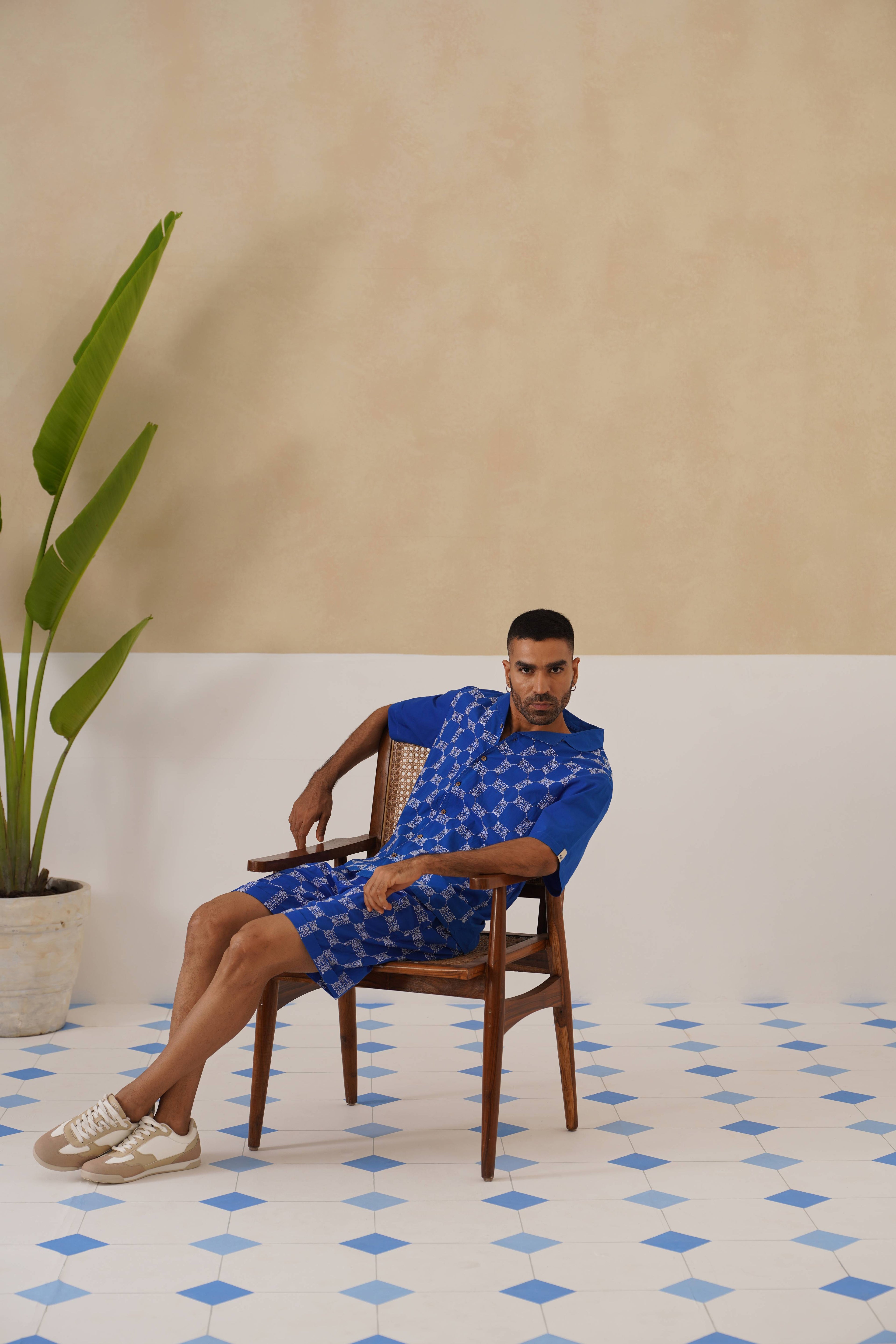 Knotty Krabs (Cotton) Co-ord Set - Deep Sea (Blue)