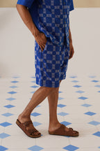 Knotty Krabs (Linen) Shorts - Deep Sea (Blue)