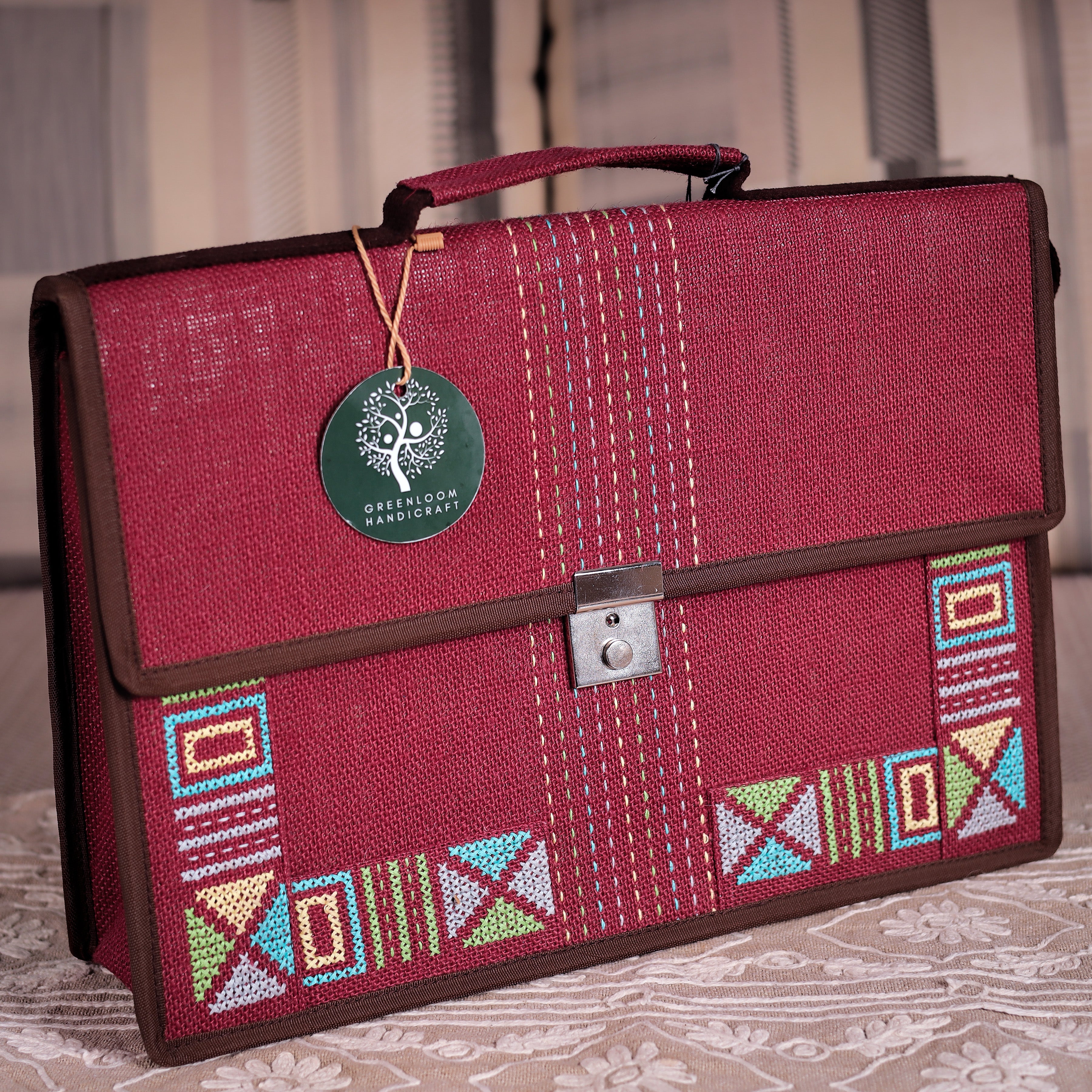Handcrafted Jute Laptop Bag – Stylish & Secure