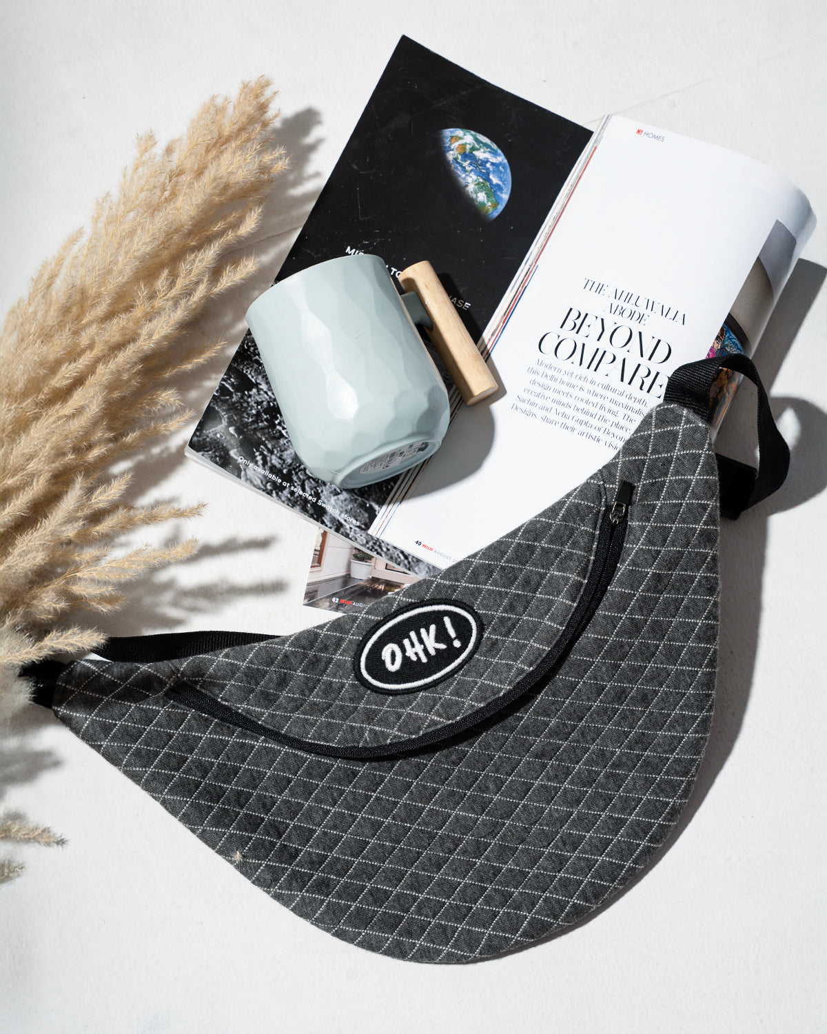 Ohk! Grid Quilted Fanny Pack