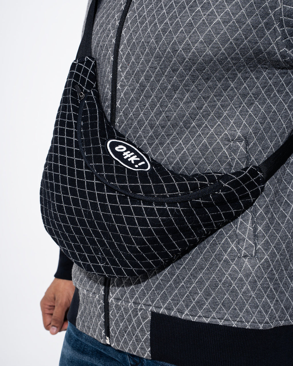 Ohk! Grid Quilted Fanny Pack