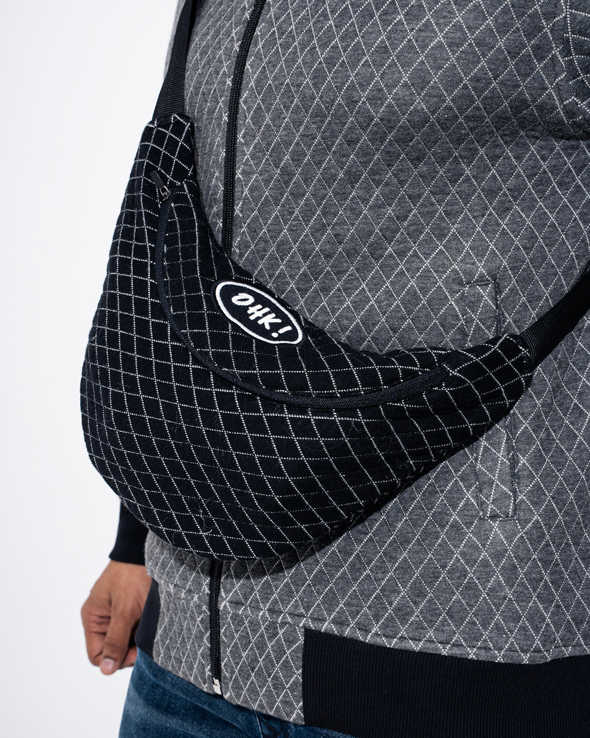 Ohk! Grid Quilted Fanny Pack