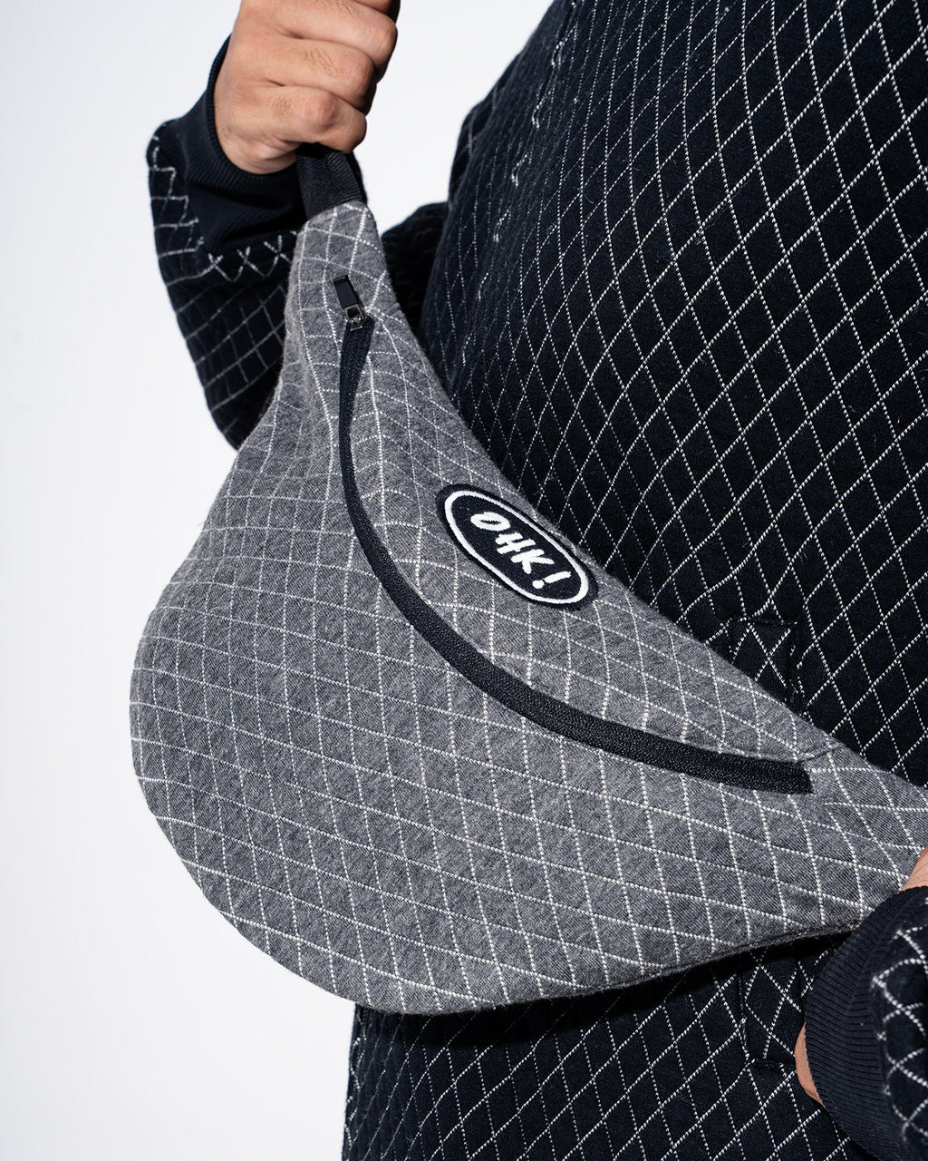 Ohk! Grid Quilted Fanny Pack