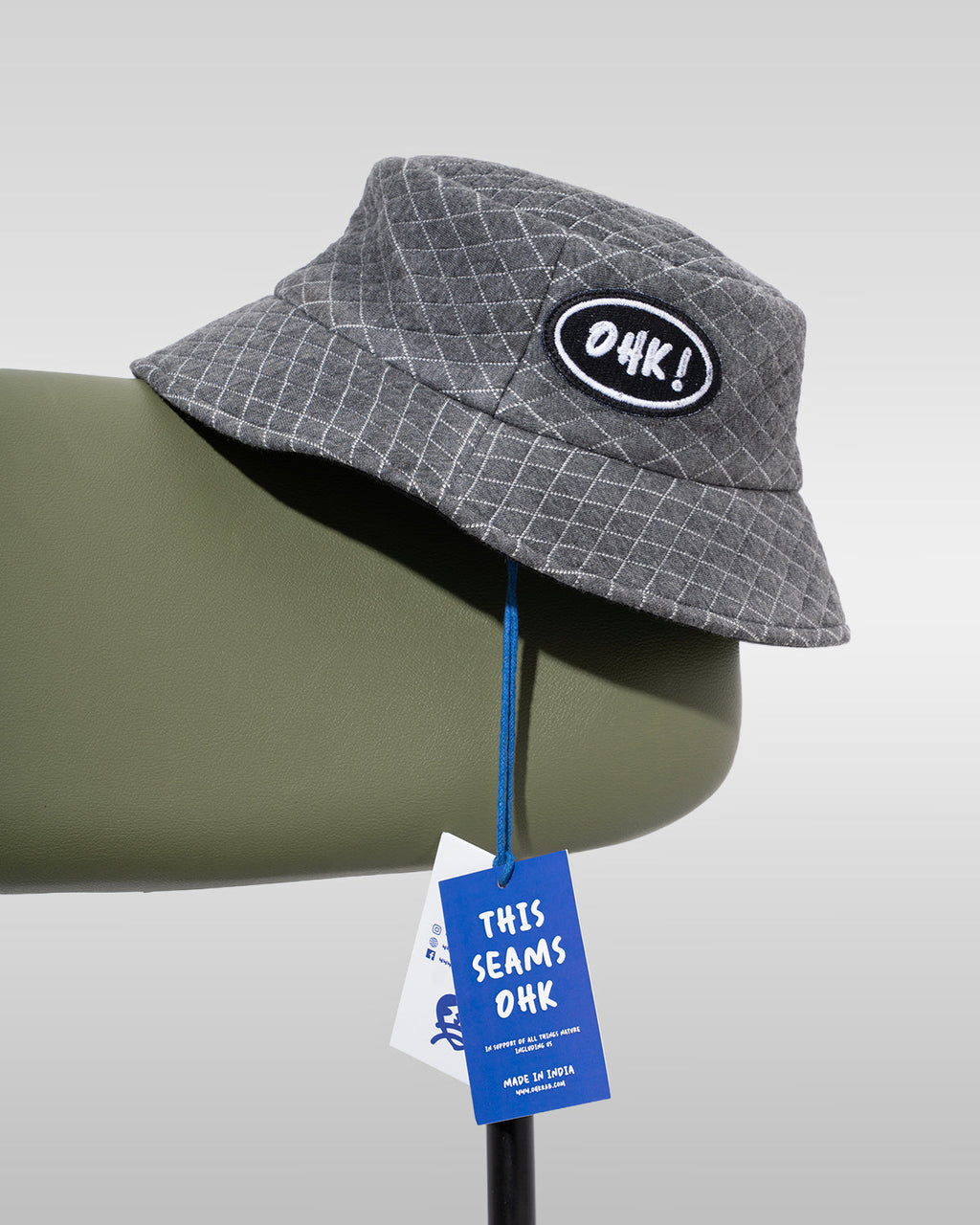 Ohk! Grid Quilted Bucket Hat