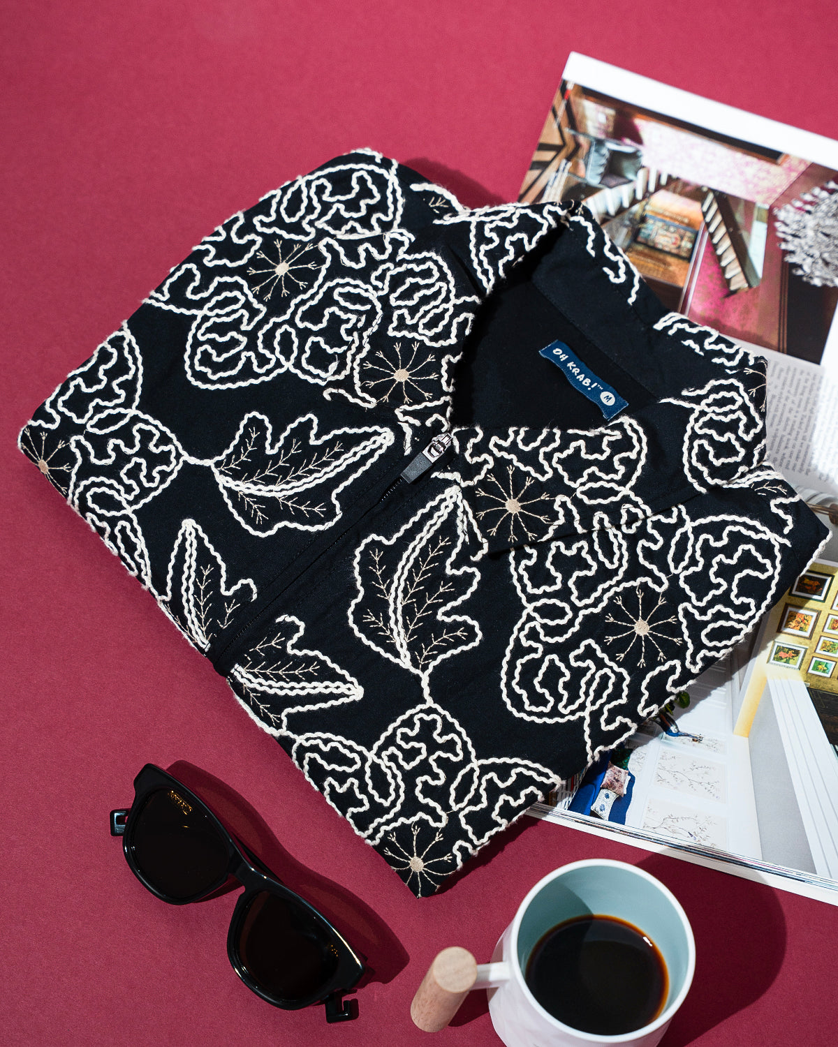 Winter Fern Shacket with Zipper